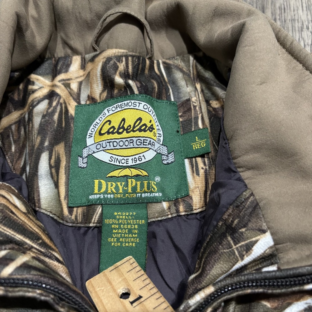 Cabelas Dry-Plus Advantage Max 4 HD Camo 1/4 Zip Hunting Jacket Mens Large Pouch - Picture 3 of 7